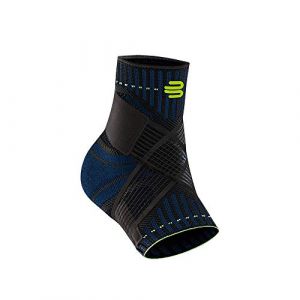 Bauerfeind 1 Chevillière de Sport Unisexe, À Porter à Gauche, pour Les Sports de Ballons, l’Athlétisme, Stabilisation, Bandoulière, Taille L, Noir, 11419401170713
