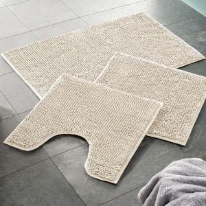 WohnDirect Tapis de Bain 45x45 cm - Cr&egrave;me - Antid&eacute;rapant, Absorbant et Doux - Sets modulables Tapis Salle de Bain