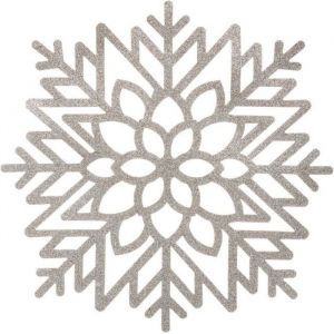 Conforama Set de table de Noël design Flocon - Diam. 42 cm - Argent