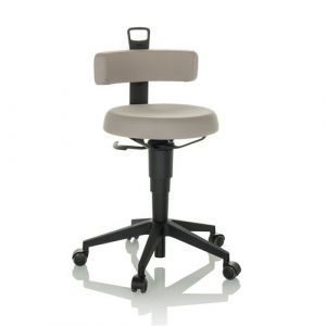 hjh OFFICE Chaise d'équilibre réglable en Hauteur Top Work Flex Tabouret de Travail Mobile avec Dossier, Tissu Gris