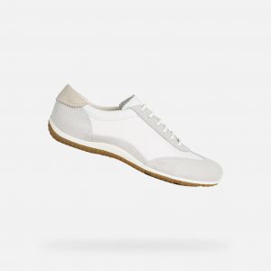 Geox Femme D Vega A Basket, Blanc cass&eacute;, 35 EU