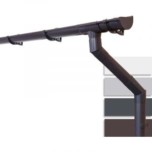 Kit de gouttières pour abri de jardin 100mm, carport, terrasse, gouttière en pvc pour toit en appentis, Made in Germany: 1 côté de toit