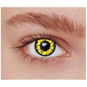 Image de Lentilles de contact fantaisie jaune bords noirs adulte