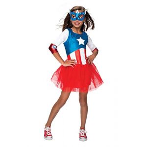 Rubie's Officielle Captain America + Masque Filles Déguisement Super ro Cost e pour Enfant