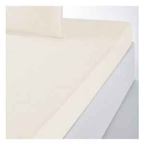 Drap housse uni en percale de coton biologique Beige