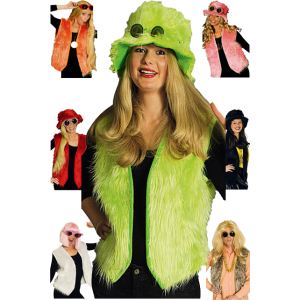 Smiffy's Gilet fourrure hippie (coloris au choix)