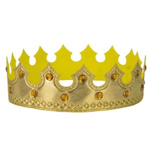 Ruedelafete Couronne de roi en tissu m&eacute;tallis&eacute; dor&eacute;