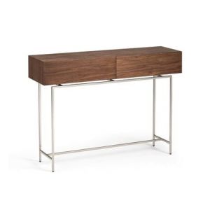 Console noyer, 2 tiroirs, Oreko