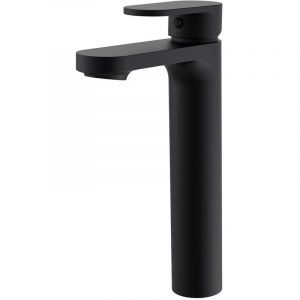 Robinet de salle de bain mitigeur bec haut noir H25,3cm