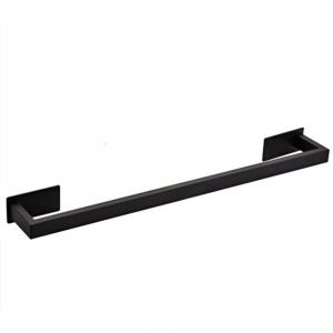 Ideko Porte Serviettes Auto Adhésif Acier inoxydable Noir 40cm pour salle de bain