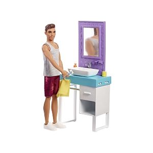 Image de Mattel Poupée Barbie - Ken et sa salle de bain