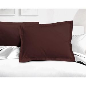 Lovely Home Lot de 2 taies d'oreiller - LH71587 - 60 x 80 cm - Marron