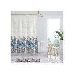 Rideau de Douche Tropical Feuilles Violettes 180x200cm Anti-moisissure Imperméable : Évasion Exotique et Fraîcheur Garantie!