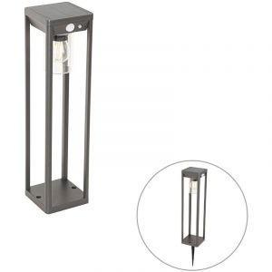 Image de Qazqa Sonne - led Lampe sur pied extérieur Moderne - 1 lumière - l 10 cm - Gris foncé - Moderne - Éclairage extérieur - Gris foncé