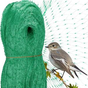 Filet anti-oiseaux pour arbres et arbustes de 5x50 mètres, couleur verte.