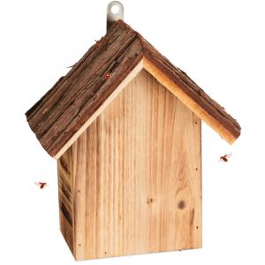 Relaxdays Hôtel à Insectes, à Suspendre, en Bois, H x L x P : 23 x 19 x 12,5 cm, pour coccinelles, Nature