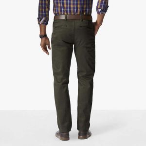 DOCKERS Alpha Khaki Slim Tapered 31 Stretch Twill Olive - Stretch Twill Olive - 31