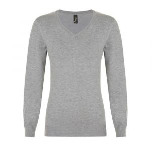 Sol's Pull Col V Femme Glory Gris clair melange 01711 - Taille M