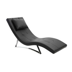 Miliboo Chaise longue design noir MONACO