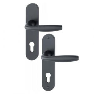 Hoppe Poign&eacute;es sur plaques cl&eacute; I - noir mat - EA 165 mm - New York