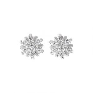 Valeria Boucles d'oreilles à fermoir à poussette 87849589 375 Or blanc