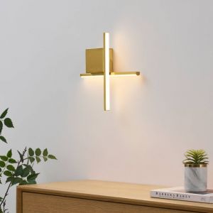 Kosilum Applique laiton bras entrecrois&eacute; led 30 cm - Fabio