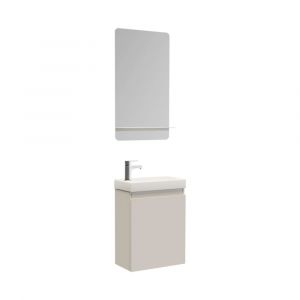 Mob-in - Meuble lave-mains lisa + robinet chromé + miroir rectangulaire