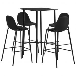 VidaXL Ensemble de bar 5 pcs Tissu Noir