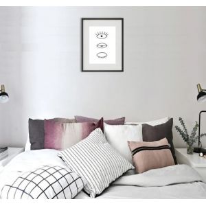 Shot Cadre Photo Yeux 30x40cm avec P e Partout Tableau Bois Verre (NOIR)