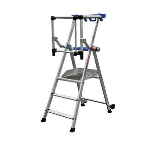 Escabeau PIRL - Garde-corps articul&eacute; - Hauteur max de travail 2,95m - PIRLF4-P