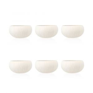 Ogo Living Lot de 6 bols en porcelaine bleu et blanc 10cm
