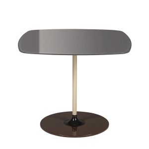 Kartell Table basse THIERRY 50 x 50 cm (Gris - Verre trempé peint au dos et acier peint)