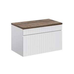 Image de SANS Meuble sous-vasque 80cm plan de toilette Zelie Blanc et Bois