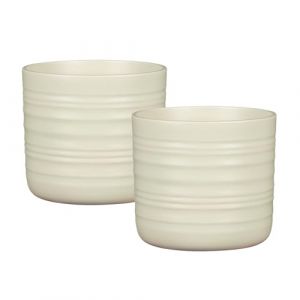 Scheurich Cottage, set de 2 pots à fleurs en céramique, coloris: Silent Green, diamètre 16,6 cm, hauteur 15,3 cm, 2,6 l vol.