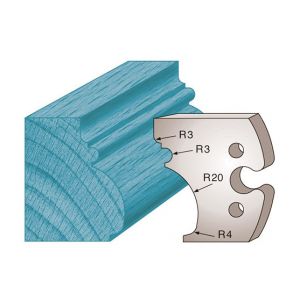 Diamwood Platinum Jeu de 2 fers profilés Ht. 50 x 5,5 mm moulure Régence M243 pour porte-outils de toupie