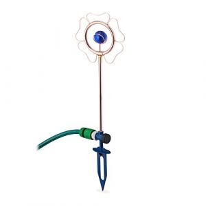 Image de Relaxdays Arroseur de Jardin en Forme de Fleur, raccord : 3/4", pic, d&eacute;coratif, Jeu d&rsquo;Eau, m&eacute;tal, cuivre et Bleu