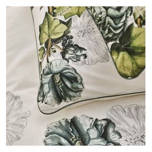 Taie d'oreiller percale de coton 80 fils/cm² bleu Giardino
