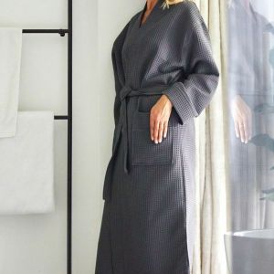 Blanc des vosges Peignoir de bain Gris Anthracite