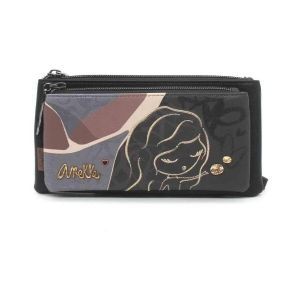 Anekke - Trousse double multifonctions "Heartbeat" - 22 x 11 x 3 cm - Noir