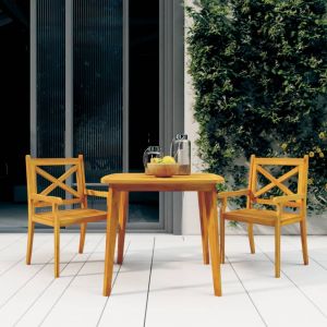 VidaXL Table de jardin 85x85x75 cm Bois d'acacia solide - N/A