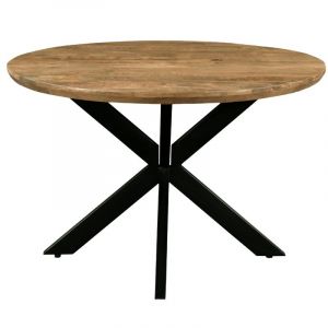 Macy-table &agrave; manger ronde 6 personnes 150 cm en bois massif