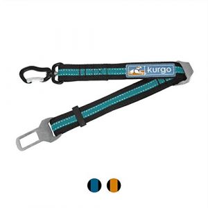 Kurgo Ceinture de Sécurité Pivotante pour chien, Fixation direct, Ajustable, Installation Facile et Rapide, bleu/noir