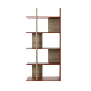 GAMI CALICOSY - Bibliothèque ouverte décor ocre et chêne - EPURA