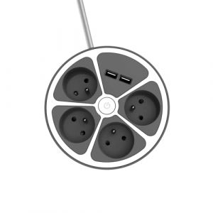 Chacon Multiprise design circulaire avec usb