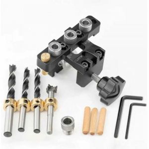 Gabarit per&ccedil;age 3-en-1 - Localisateur poin&ccedil;ons - Guide trous chevilles bois - Pr&eacute;cision professionnelle