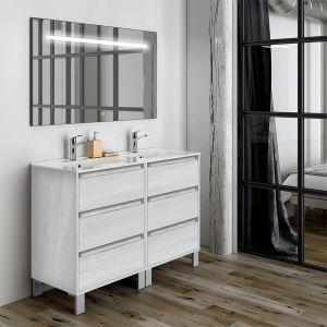 Cosyneo - Meuble de salle de bain - TIRIS 3C et miroir Led STAM - 120cm