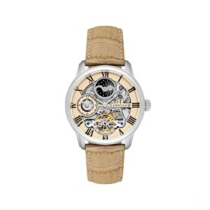 Montre Homme EARNSHAW Longitude Automatic Skeleton - ES-8006-0D Bracelet Cuir Beige