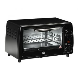 Ideko Mini Four posable &eacute;lectrique 10L temp&eacute;rature 230 &deg;C minuteur de 60 minutes, plaque &agrave; cuisson et grille incluses Noir