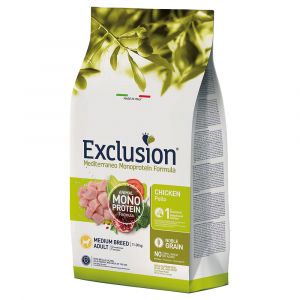 Exclusion mediterraneo monoprotein noble grain adult chicken medium 12kg