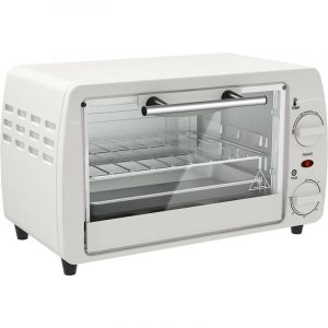 Ideko Four posable &eacute;lectrique 10L temp&eacute;rature 230 &deg;C minuteur de 60 minutes, plaque &agrave; cuisson et grille incluses blanc